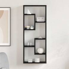vidaXL vægreol sort egetræ 36x16x90 cm konstrueret træ