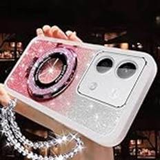 JZFDCLF Glitter kristallarmband telefonhållare fodral för Xiaomi för Redmi Note 13 12 11 10 9 11S 10S 9S 8 7 Pro Plus 4G 5G skal, vit, för Note 13 Pro 5G