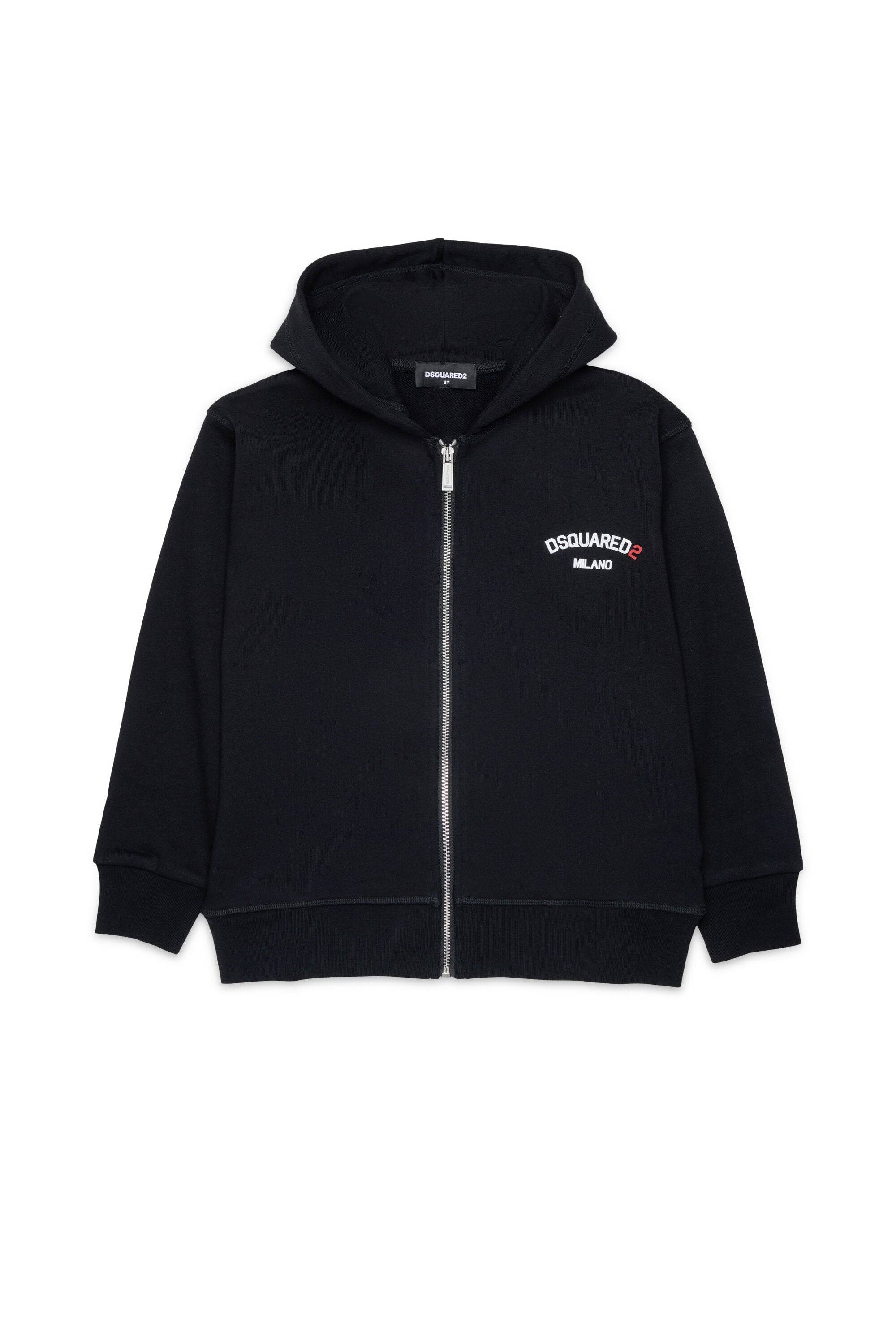 Dsquared2 for Kids - Felpa full zip con logo - Nero