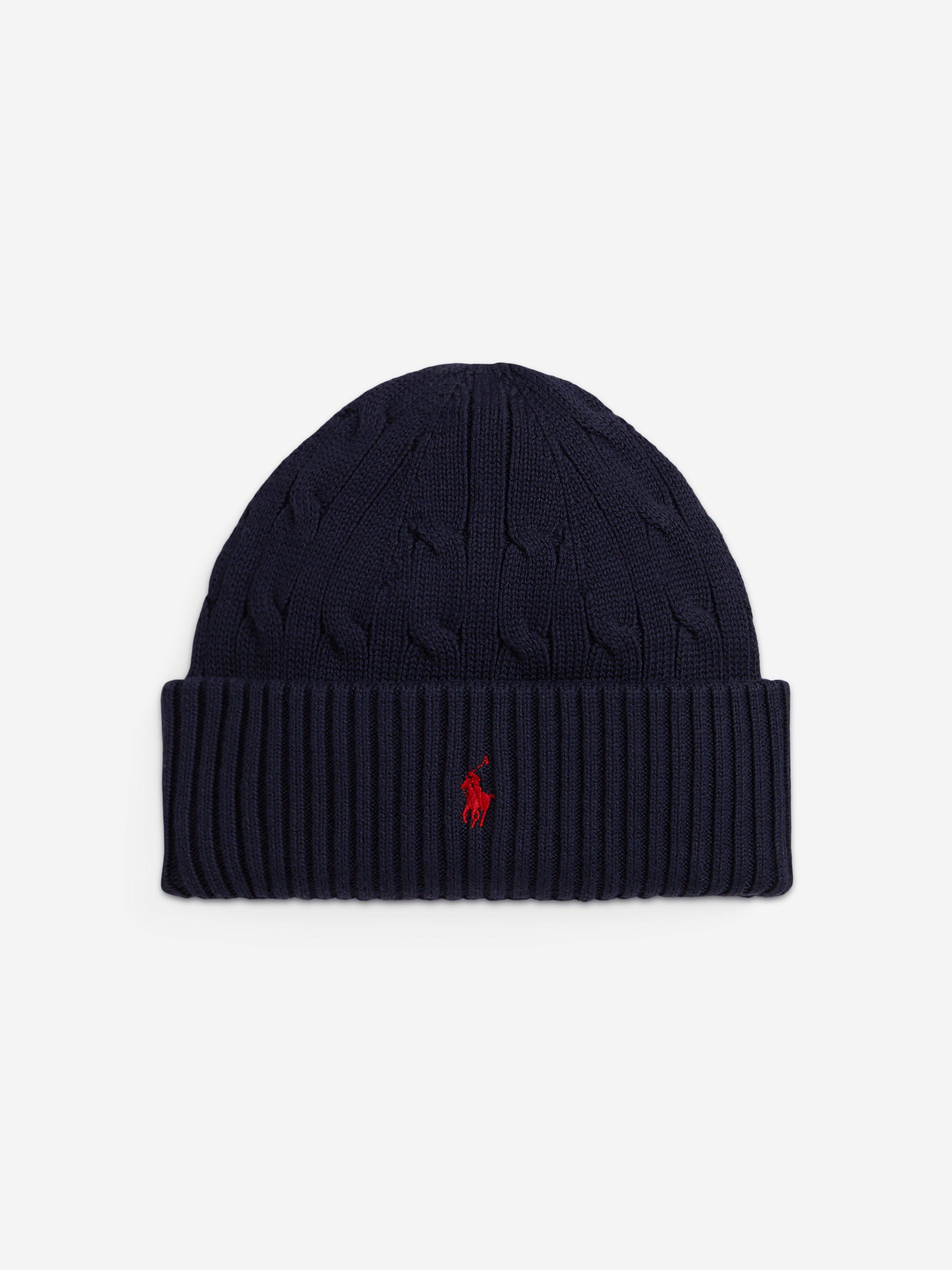 Ralph Lauren Boys Cable Knit Beanie Hat in Navy - Navy / L - XL (12 - 16 Yrs) (L - XL (12 - 16 Yrs))