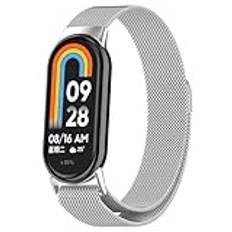 FTRONGRT Armband kompatibelt med Xiaomi Smart Band 9, Xiaomi Smart Band 9 NFC, Xiaomi Smart Band 8, Xiaomi Smart Band 8 NFC ersättningsband, lätt att installera och demontera., Argent, Xiaomi Smart