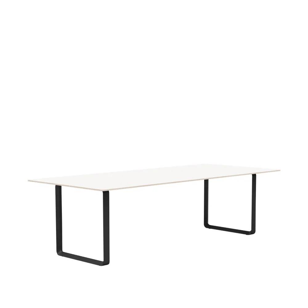 Muuto 70/70 matbord 255x108 cm White laminate-Plywood-Black - Vit
