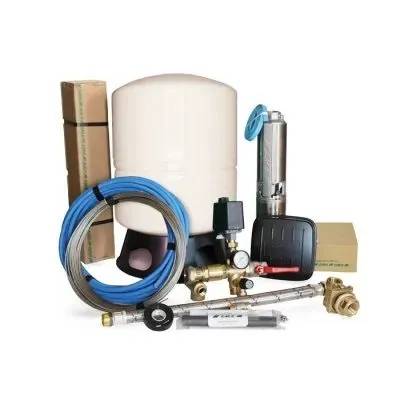E.M.S Djupbrunnspumpspaket DX 4-05 4" 50 liter/min 230V djup 30 meter med hydropress i stål 60 liter