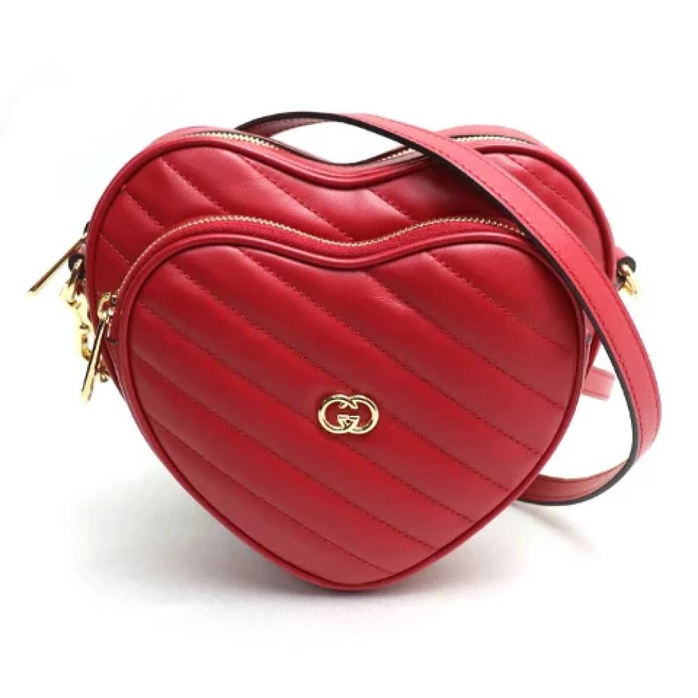Gucci Vintage Pre-owned Laeder crossbody-tasker - Vintage - Dame - Rød - ONE SIZE - Uld