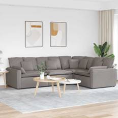 vidaXL Modulsoffa med kuddar i taupe