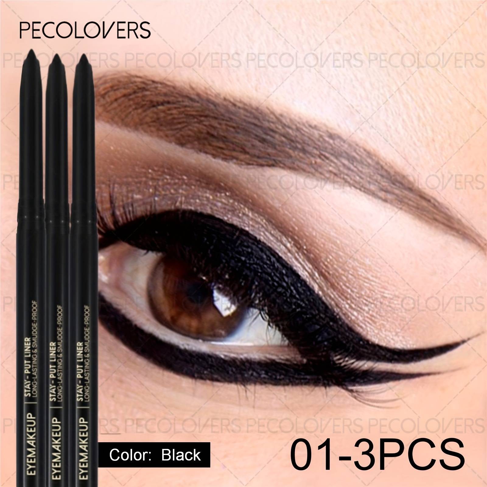 TEMU Set Of 3 Waterproof Eyeliner Pencils In Black And Brown, Designed To Be Smudge-resistant, Long-lasting, And Easy To Apply, Featuring A Matte And Quick-drying Formula.