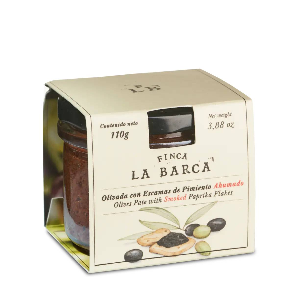 Sort olivenpuré med flager af røget paprika - 110 g