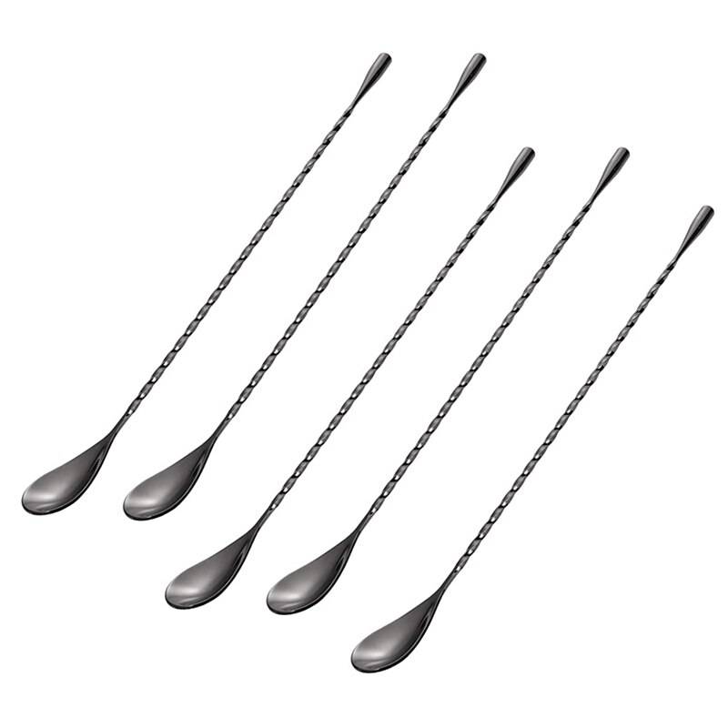 5 svarta mixerskedar i rostfritt stål cocktailshakers cocktailshakers milk tea stir bars