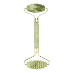 Gua Sha Ansigtsrulle af naturlig jadesten med nupret rulle - 14,5 cm.