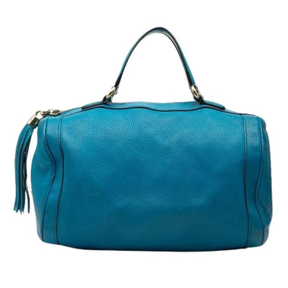 Gucci Vintage Pre-owned Læder Rejsetaske - Vintage - Dame - Blå - ONE SIZE - Læder
