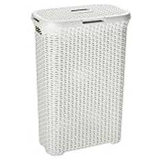 Curver Rottinglook 40 liter tvättlåda, plast, kräm, 44,7 x 26,5 x 61,2 cm