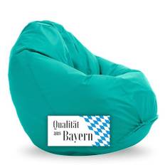 Bruni sittsäck Classico M i turkos – sittsäck med innersäck för spel och läsning, avtagbart överdrag, livsmedelssäkra EPS-pärlor som bean-bag-fyllning, från Tyskland