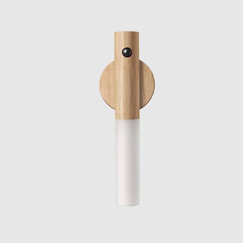 Magnetic Wood Wireless LED Night Light PIR Motion Sensor - Light gray (wood tone)