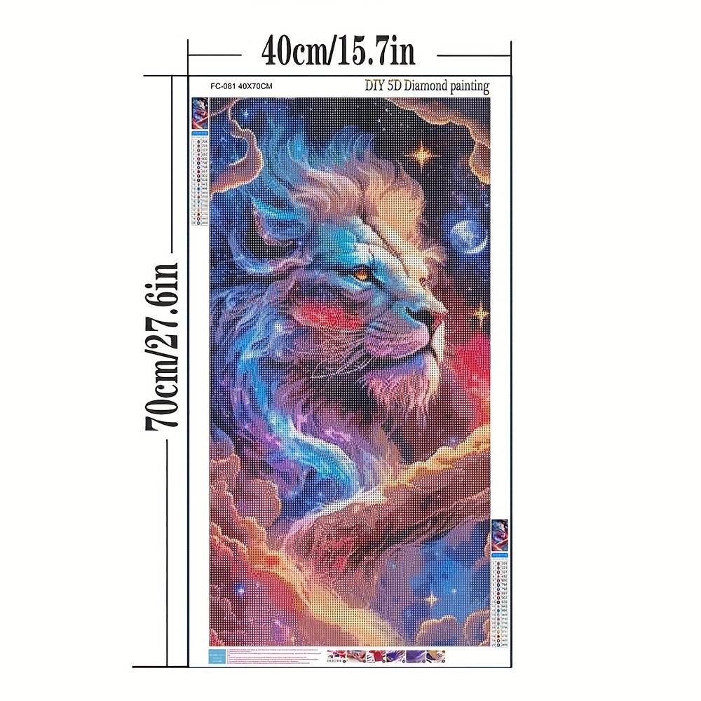 Diamond Painting With Full Rhinestones, Featuring An Animal Design Of A Lion, Measuring 40*70cm Or 15.7*27.6in