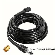 TEMU Heavy-duty High Pressure Washer Hose - M22-pin 14/15 Pvc Hose With Brass Fittings For Karcher, Elitech, , Pressure Washers - Car Wash, Outdoor & Lawn Equipment, Pressure Washer Accessories