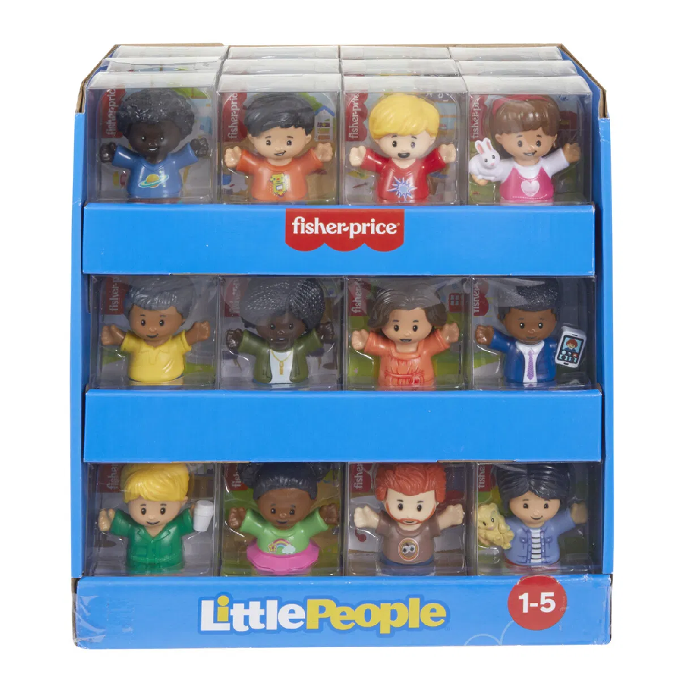 Fisher-Price - Little People figur - Dreng - Sort hår - Orange Trøje