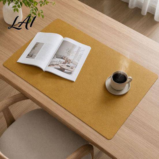 Värmebeständiga Bordsunderlägg Konstläder Bordsmatta Rustik Gårdsplacemat Skyddar Mot Spill Och Kaffefläckar Värme Modern Hemskydd gul