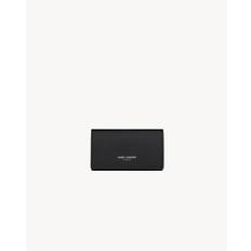 SAINT LAURENT PARIS SLIM KEYCASE IN GRAIN DE POUDRE LEATHER