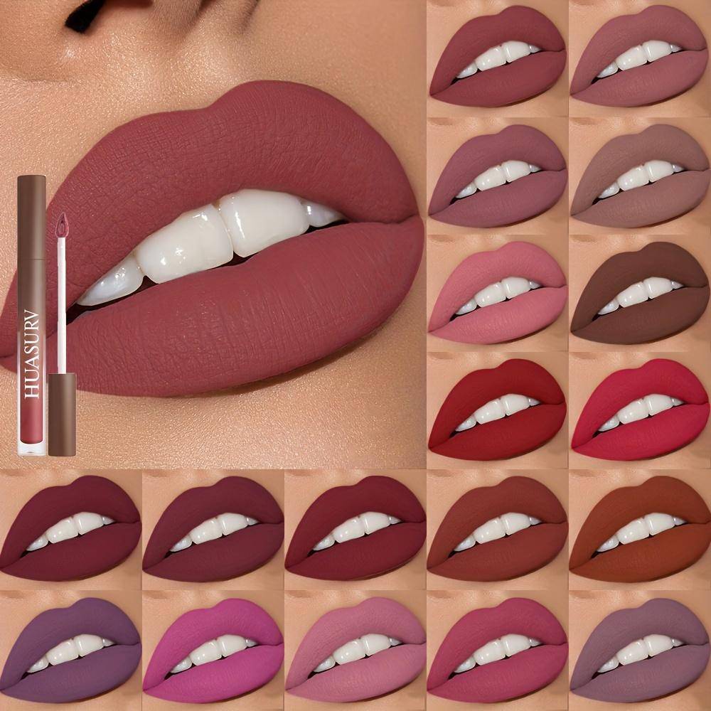 19 färger Velvet Lip Glaze Långvarig blekbar Non-Stick läppstift matt finish Cup-formad design kvinnors läppglans makeup med livfulla färger