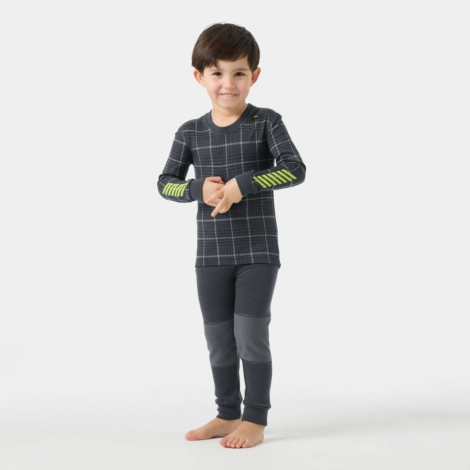 Helly Hansen Barn Graphic Lifa® Merinoull Baslagerset Grå 86 - Thunder Gre Grå