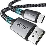 USB C DisplayPort 1.4 kabel 8K@60Hz Stouchi 4K@144Hz/120Hz 5K @60Hz 2K@240Hz Thunderbolt 3/4 till DisplayPort HBR3 32,4 Gbps typ C DP 1.4 för M1 MacBook Pro 2021 Mac Mini Dell XPS 1M
