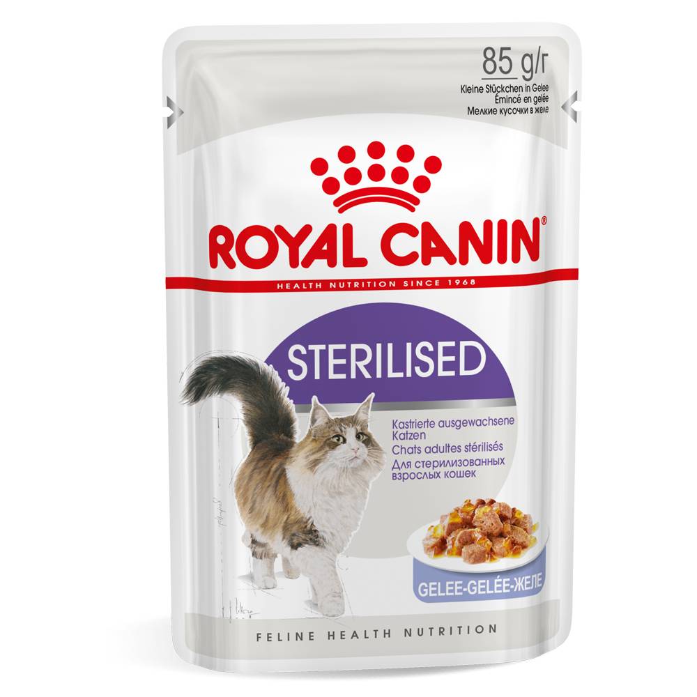 48x85g Sterilised i gelé Royal Canin kattefoder