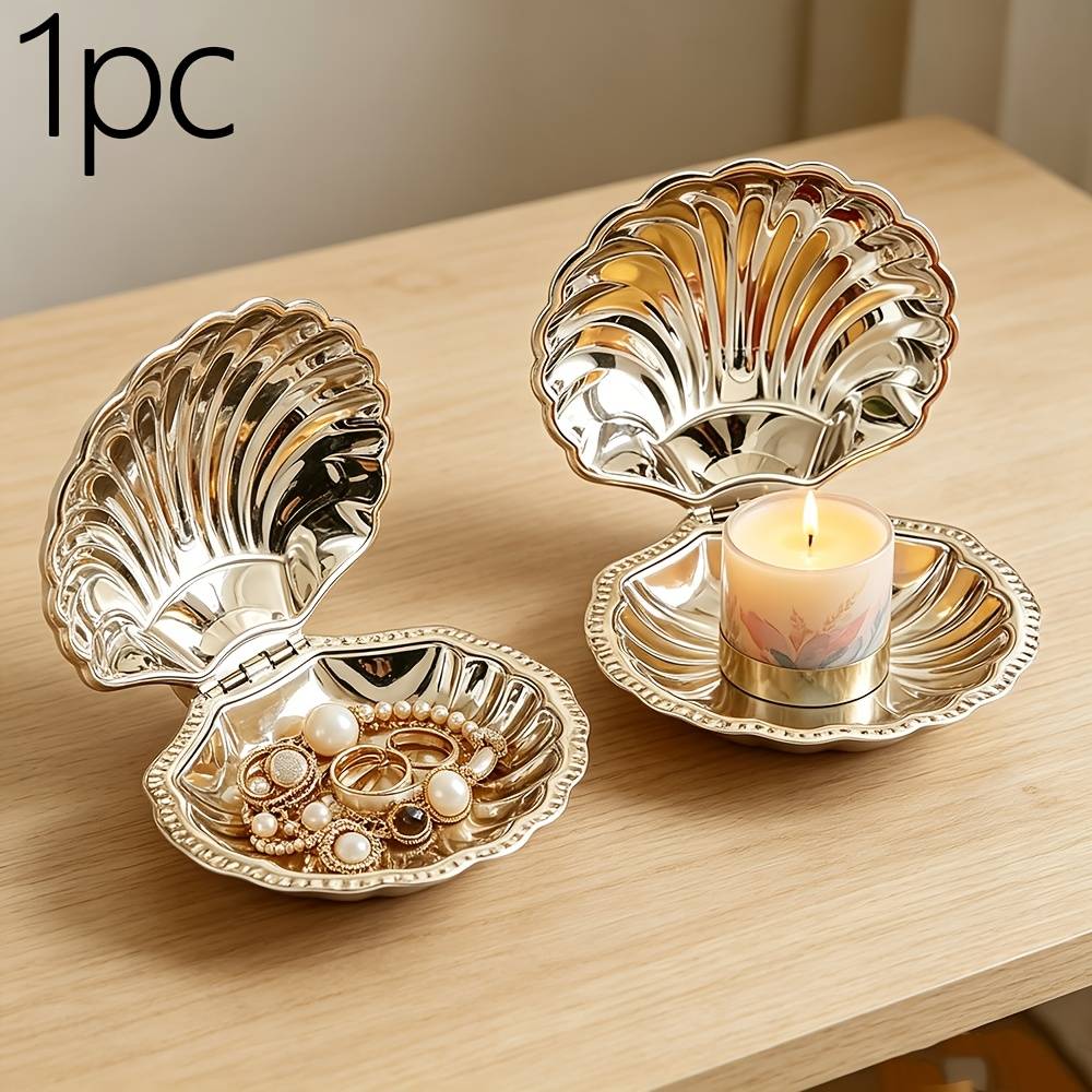 304 Stainless Steel Seashell Butter Dish With Lid, Hinged Clamshell Caviar Dish Dessert Snack Bowl Mirror Polished For Cheese Jewelry Wedding Party