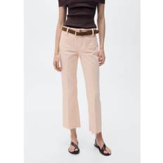 MANGO Flared Cropped Jeans With Pockets Kvinde Pink Bukser Str 38 - Denim hos Magasin
