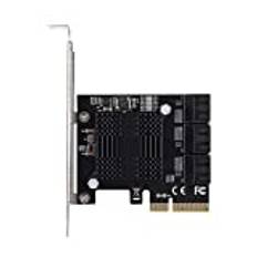 PCIE SATA-kort 6 Portar, PCI Express Till SATA 3.0-styrkort, SATA III PCI-e X1-expansionskort för Stationär PC-stöd IDE/AHCI för Windows 7 32/64-bit/XP/Vista/WIN7/WIN8/WIN10/LINUX