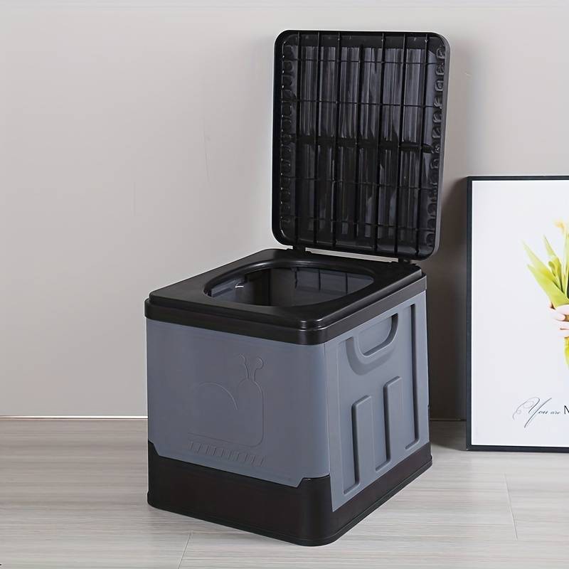 TEMU A Portable Folding Emergency Toilet For Rv Trips, Designed For Outdoor Use, Featuring For Adults During Self-driving, Hiking, And Camping Emergencies.