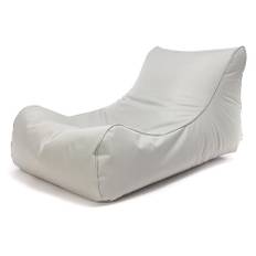 Ecopuf - Master Polyester Pouf Fåtölj Utomhus Chaise Longue - Fåtölj med förvaringsfack och handtag - Vattentät tygpåse - Avslappnande fåtölj - Heminredning - 115x65x60cm, Pärla Nc13