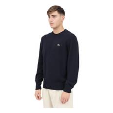 Lacoste, Stickade tröjor & koftor, Herr, Blå, 3Xl, Blå Crew Neck Sweater Essential