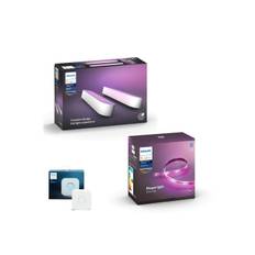 Philips Hue - Play Light Bar 2-Pack & Lightstrip Plus Starter Kit 2 meter & Bridge - Bundle - Fri fragt og klar til levering - Prismatch