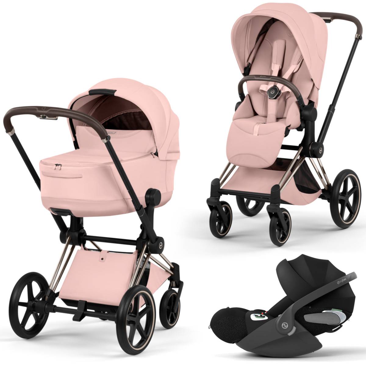 Cybex Priam 5 Style Stroller Set 3 in 1 incl. Cloud T i-Size Car Seat - Champagne Gold