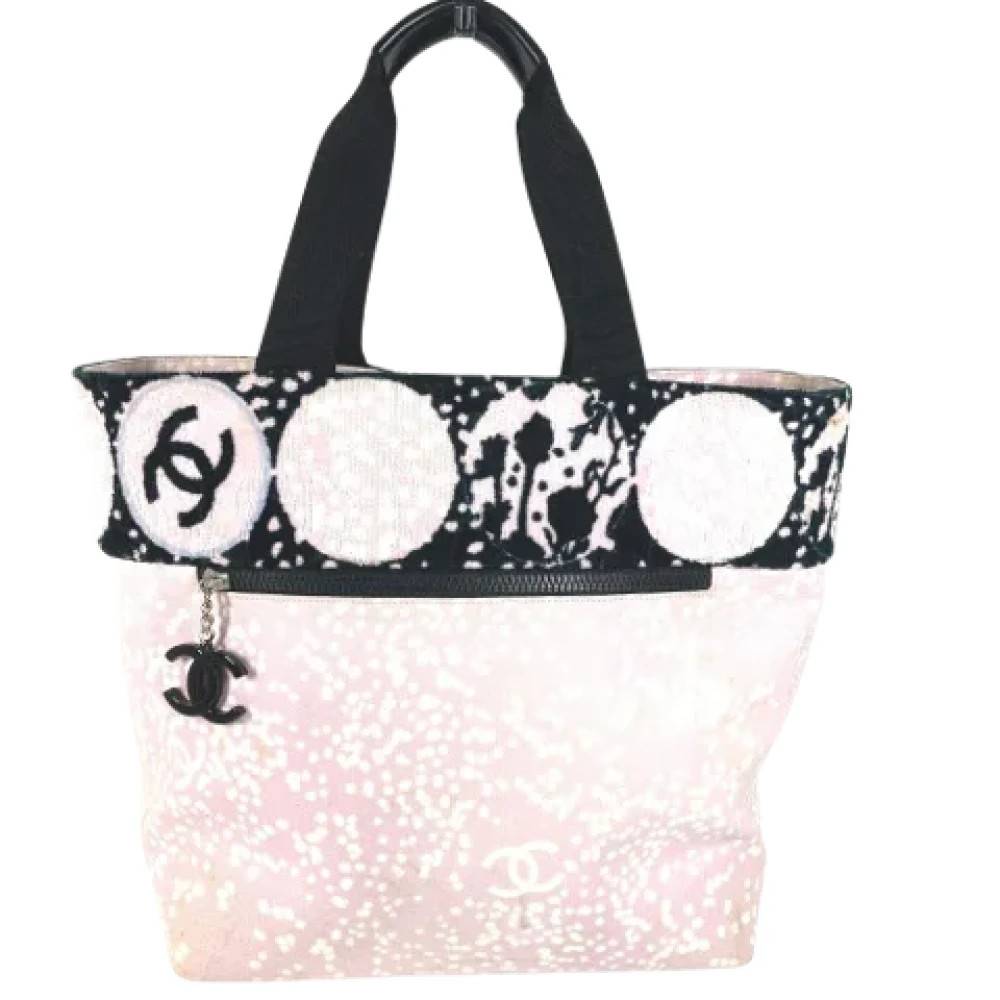 Chanel Vintage Pre-owned Bomuld chanel-tasker - Vintage - Dame - Lyserød - ONE SIZE - Bomuld