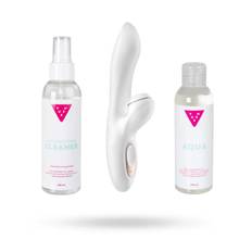 KIT MED SATISFYER PRO G-SPOT RABBIT, VATTENBASERAT GLIDMEDEL & TOY CLEANER 2X150 ML