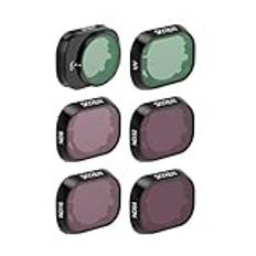 Skyreat Mini 4 Pro ND-filter, polarisator UV-filter kameralins 6-pack filter set kompatibel med DJI Mini 4 Pro tillbehör (CPL UV ND8 ND16 ND32 ND64) - (plastversion)