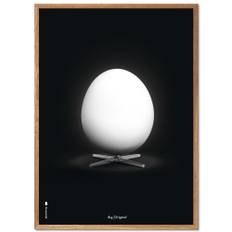 Brainchild - Klassisk – Sort – Æg - Plakat - Ramme i lys egetræ - 70x100