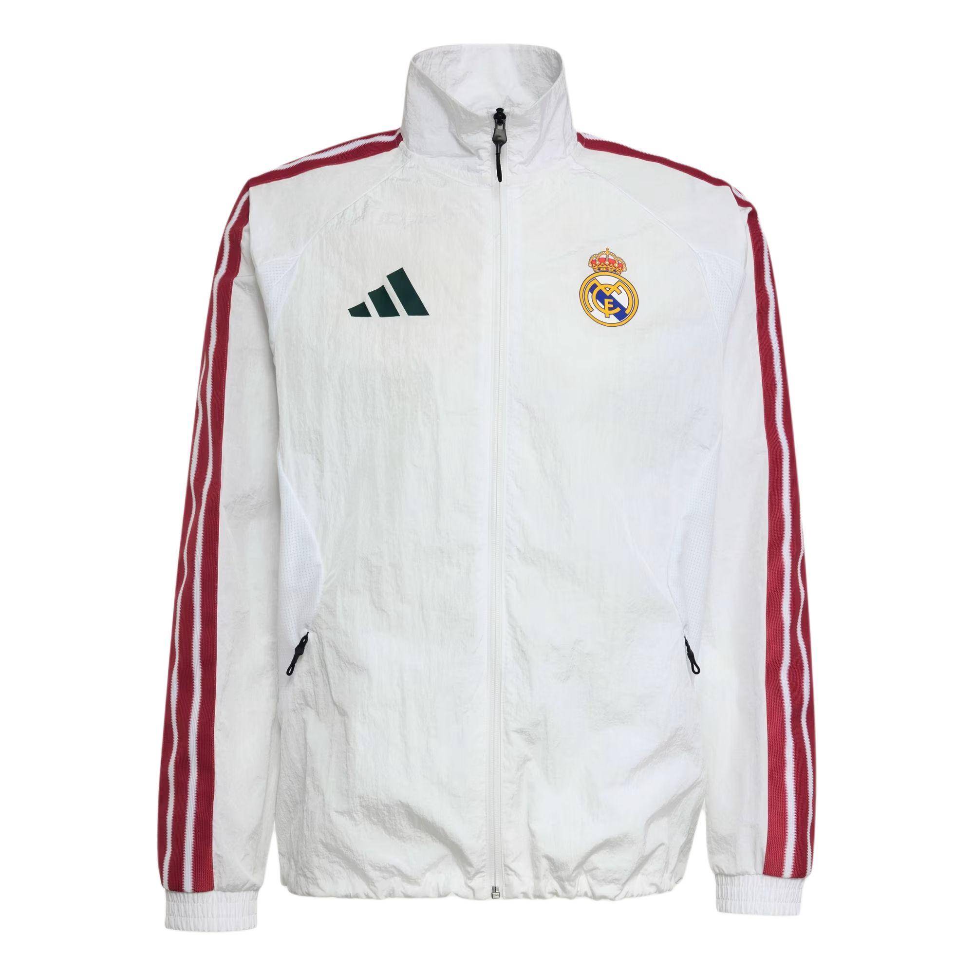 Adidas Real Madrid Hemma Ståkrage Dragkedja Långärmad Jacka Herr Jacka KV6723 cm white