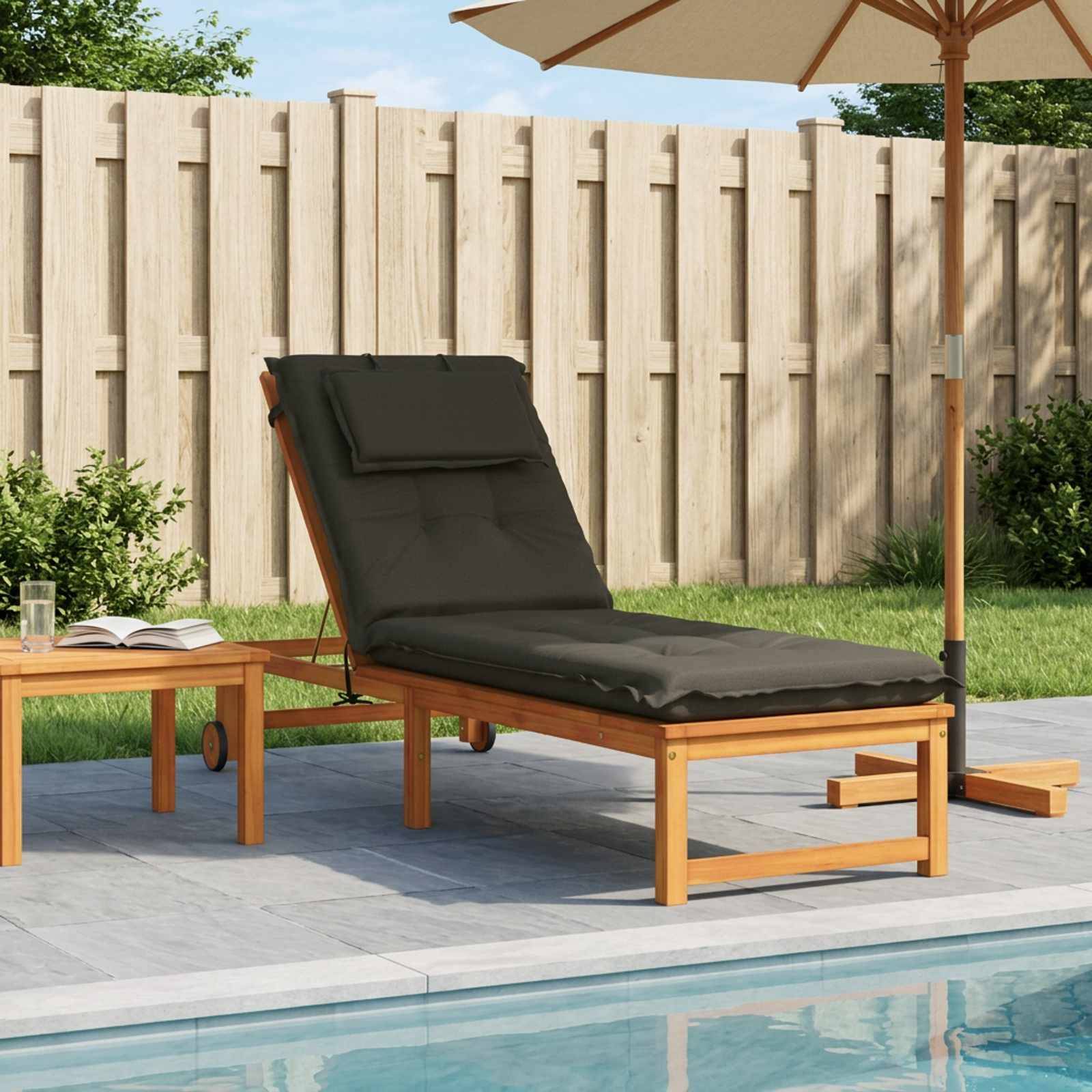 vidaXL Solseng Pude GEMERT 100% polyester Antracit 190 x 60 x 9 cm