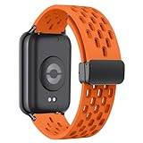 WoPail Silikonmagnetband kompatibelt med Xiaomi Mi Band 8 Pro/Xiaomi Redmi Watch 4, ventilerande sportband armband för Xiaomi Mi Band 8 Pro/Xiaomi Redmi Watch 4 orange
