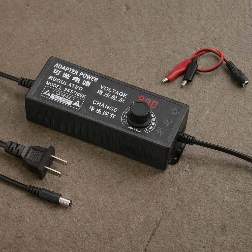 3V-24V-3A Portable AC to DC Power Supply Adjustable Laboratory Supply Power SourceUniversal Adapter EU/US Plug Alligator Clip