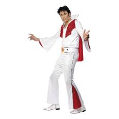 Elvis Hvid/Rød Kostume - Medium