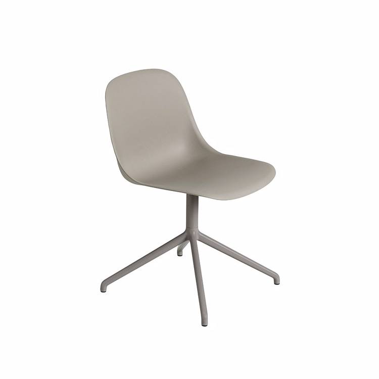 Muuto Fiber Snurrstol Grå Utan Armstöd