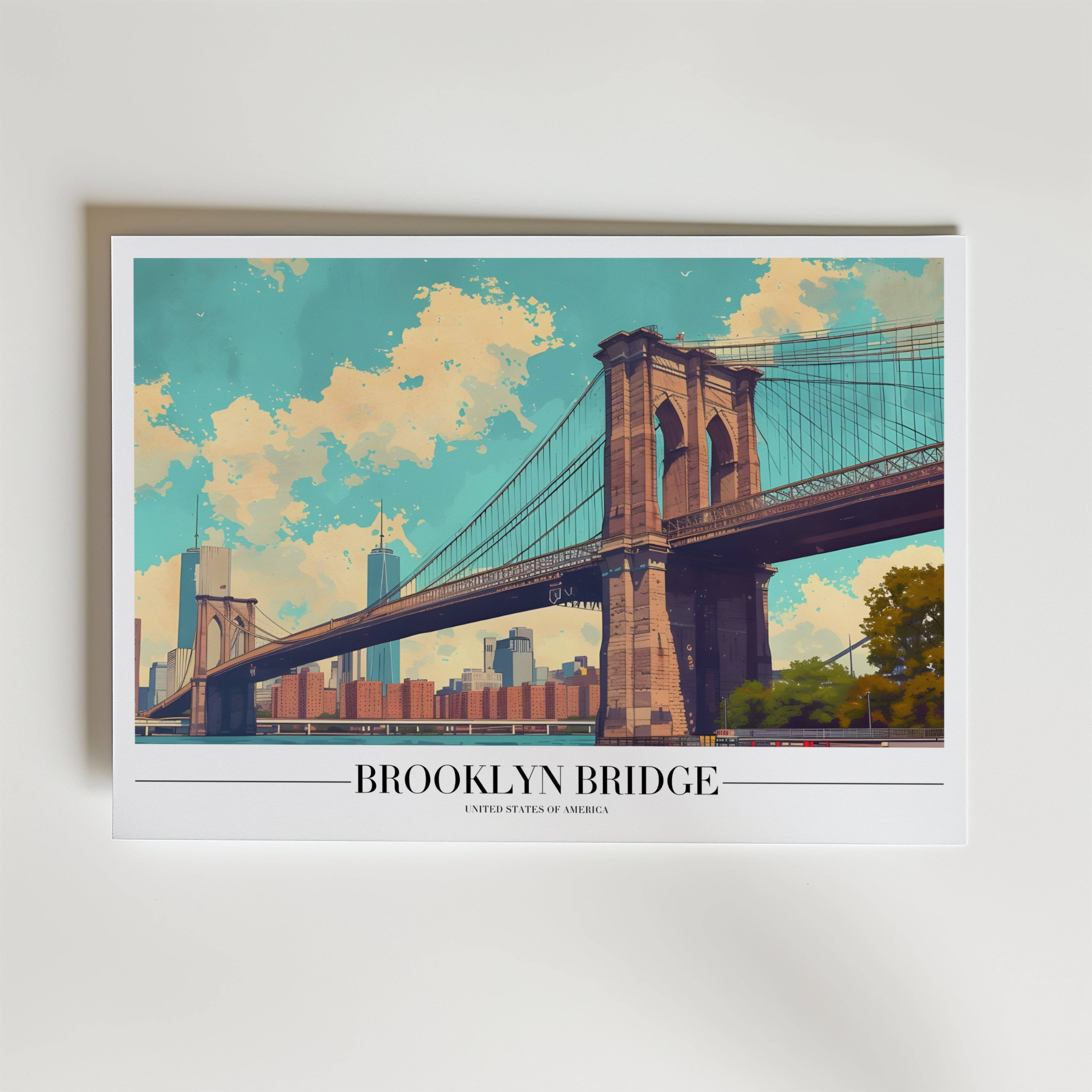 Brooklyn Bridge Poster - Fine Art Poster 40x50 cm
