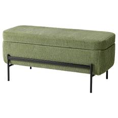 IKEA - VALTORP bænk, med opbevaring/Samsala mørk gulgrøn, 103 cm