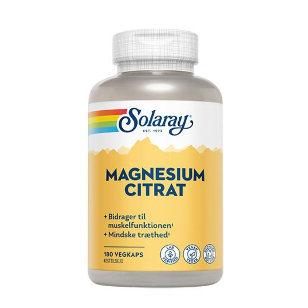 Solaray - Magnesium Citrat - 180 Kapsler