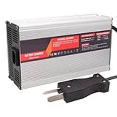 WJIANY 48 Volt Klubbbilladdare 18 Ampere 48 Volt Golfvagnsbatteriladdare för Blybatteri, Bärbara Golfvagnsladdare Med Underhållsladdning,Silver,E
