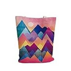 Carbono Mountain Peak Sun Tote Bag Rymlig Och Stilfull Handväska, Tygväska Aesthetisk Dam Aesthetisk Canvas Väskor Bomull Inre Väskor Perfekt För Skolan Arbete Shopping Återanvändbar30 x 40 cm,