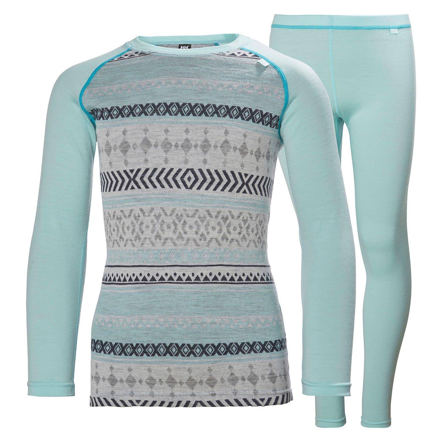 Helly Hansen Juniors' HH Merino Mid Set Skiundertøj Børn - Blue Tint / 140 cm / 10 år